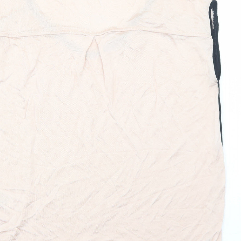 Phase Eight Womens Pink Viscose Basic T-Shirt Size 10 V-Neck