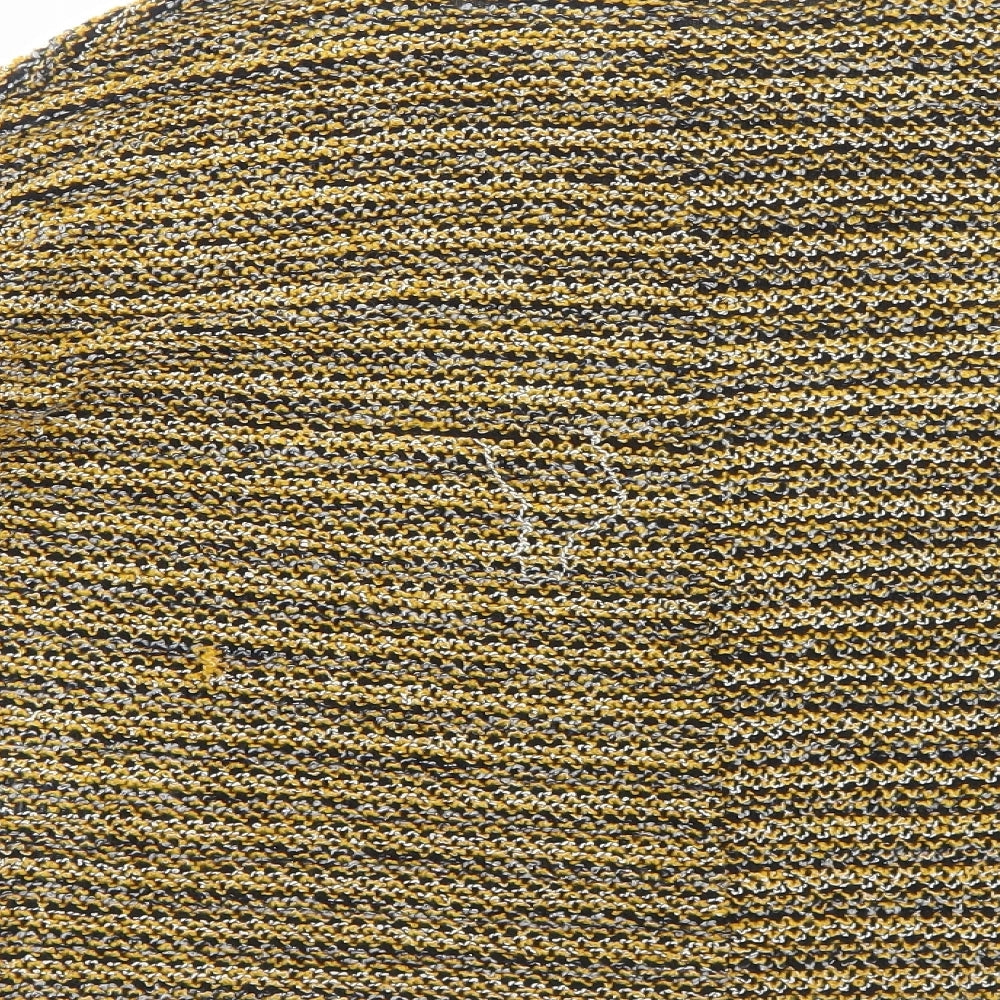 New Look Womens Yellow Round Neck Striped Polyester Pullover Jumper Size M