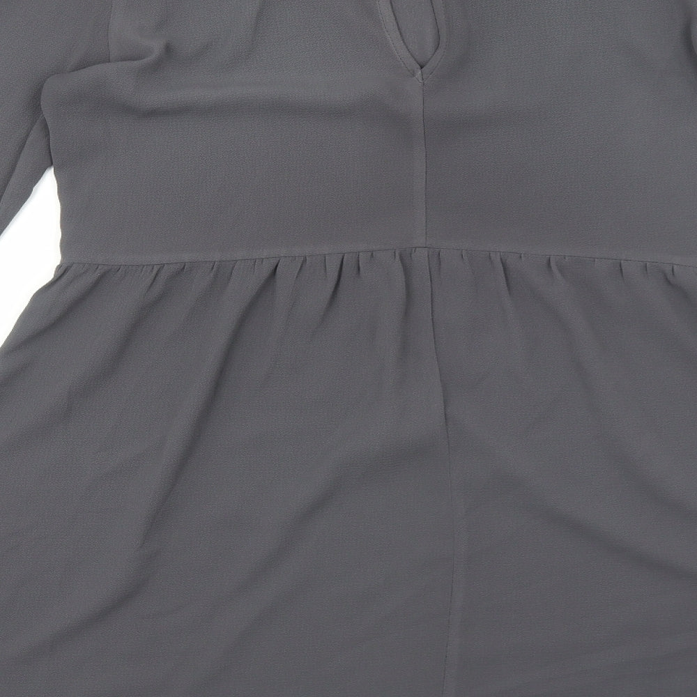 ASOS Womens Grey Polyester A-Line Size 8 Round Neck Pullover