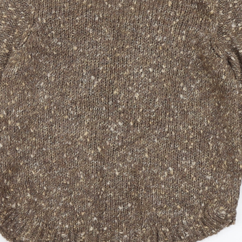 Marks & Spencer Womens Brown Round Neck Acrylic Pullover Jumper Size 8