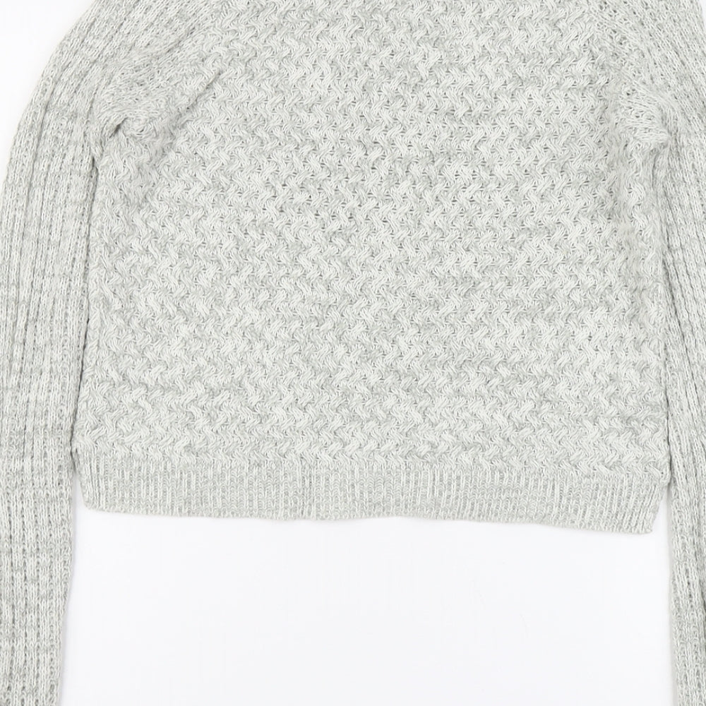 Select Womens Grey Round Neck Acrylic Pullover Jumper Size 10