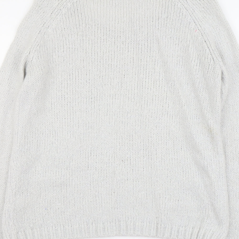 NEXT Womens Grey Scoop Neck Acrylic Pullover Jumper Size 10 - Seals