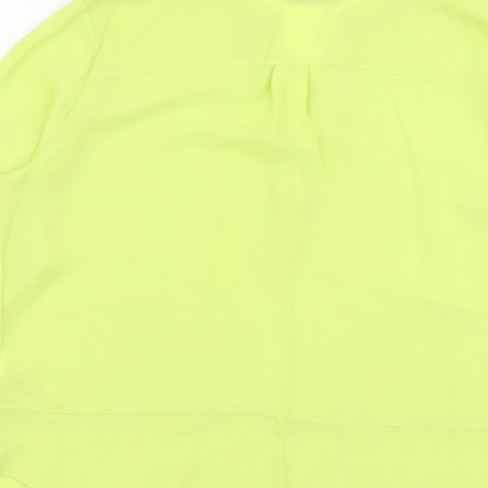 Dorothy Perkins Womens Green Polyester Basic Blouse Size 6 V-Neck