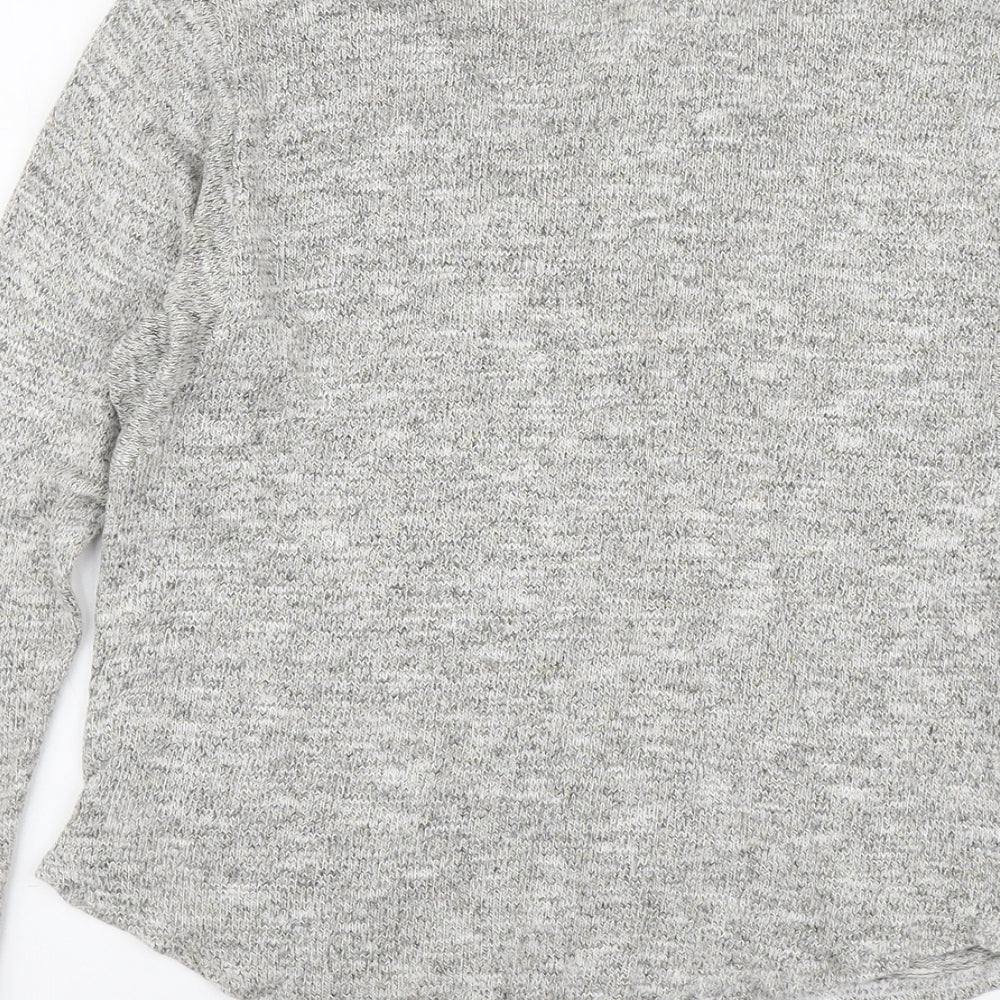 New Look Womens Grey Boat Neck Acrylic Pullover Jumper Size 10