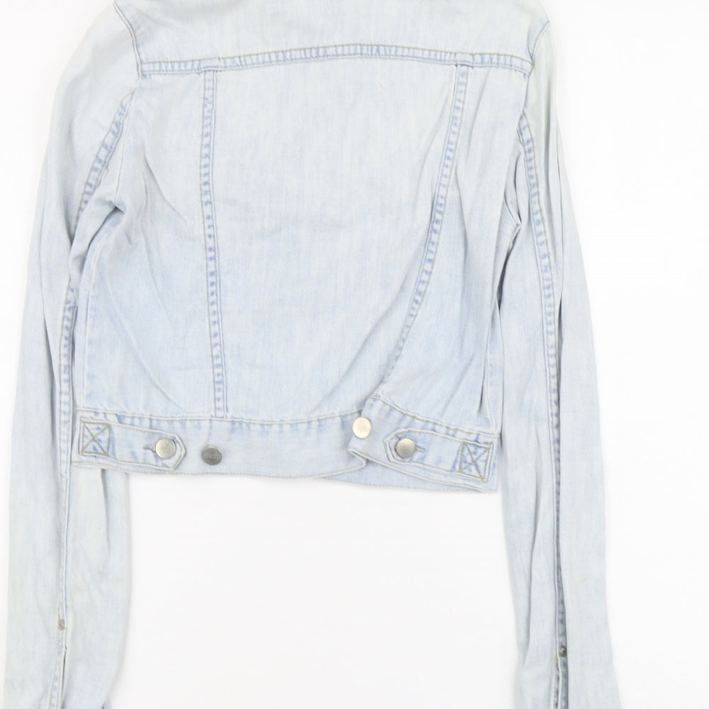 Topshop Womens Blue Jacket Size 8 Button