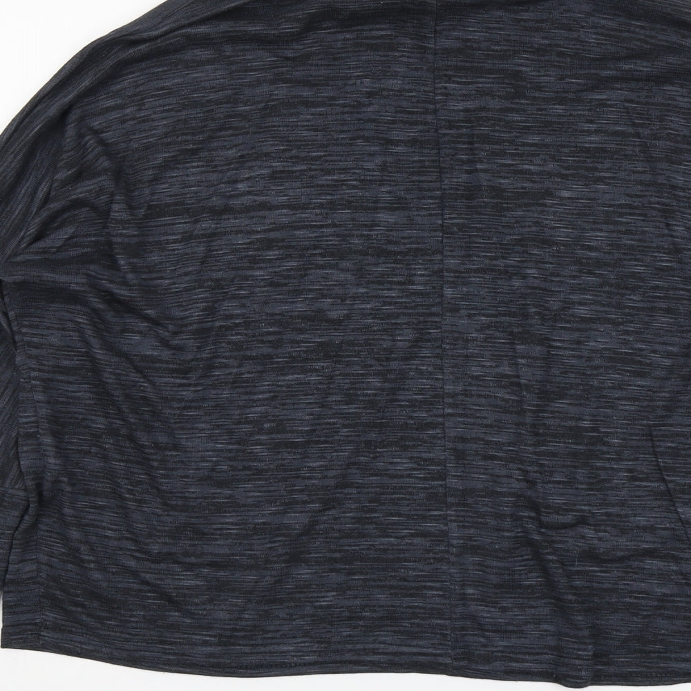 Boohoo Womens Blue Viscose Basic T-Shirt Size S Roll Neck