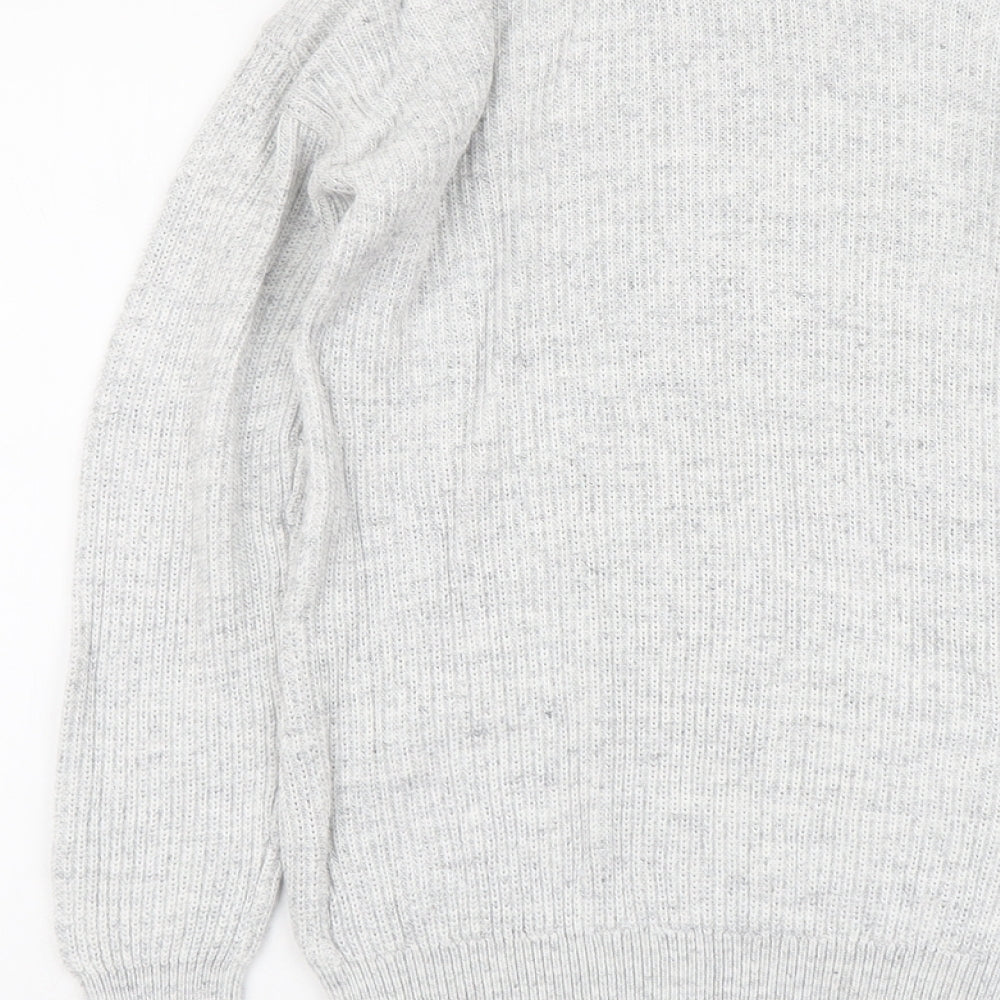 NEXT Womens Grey Boat Neck Viscose Pullover Jumper Size 8