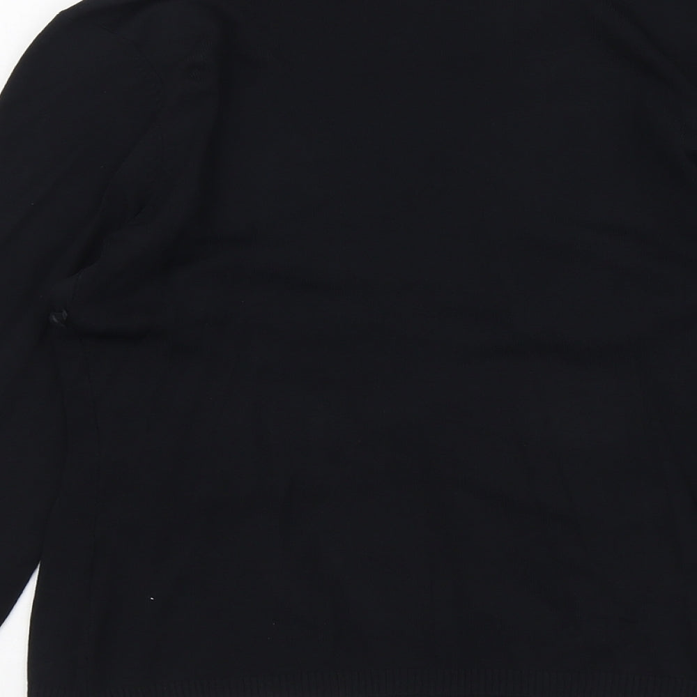 Preworn Womens Black V-Neck Viscose Pullover Jumper Size M