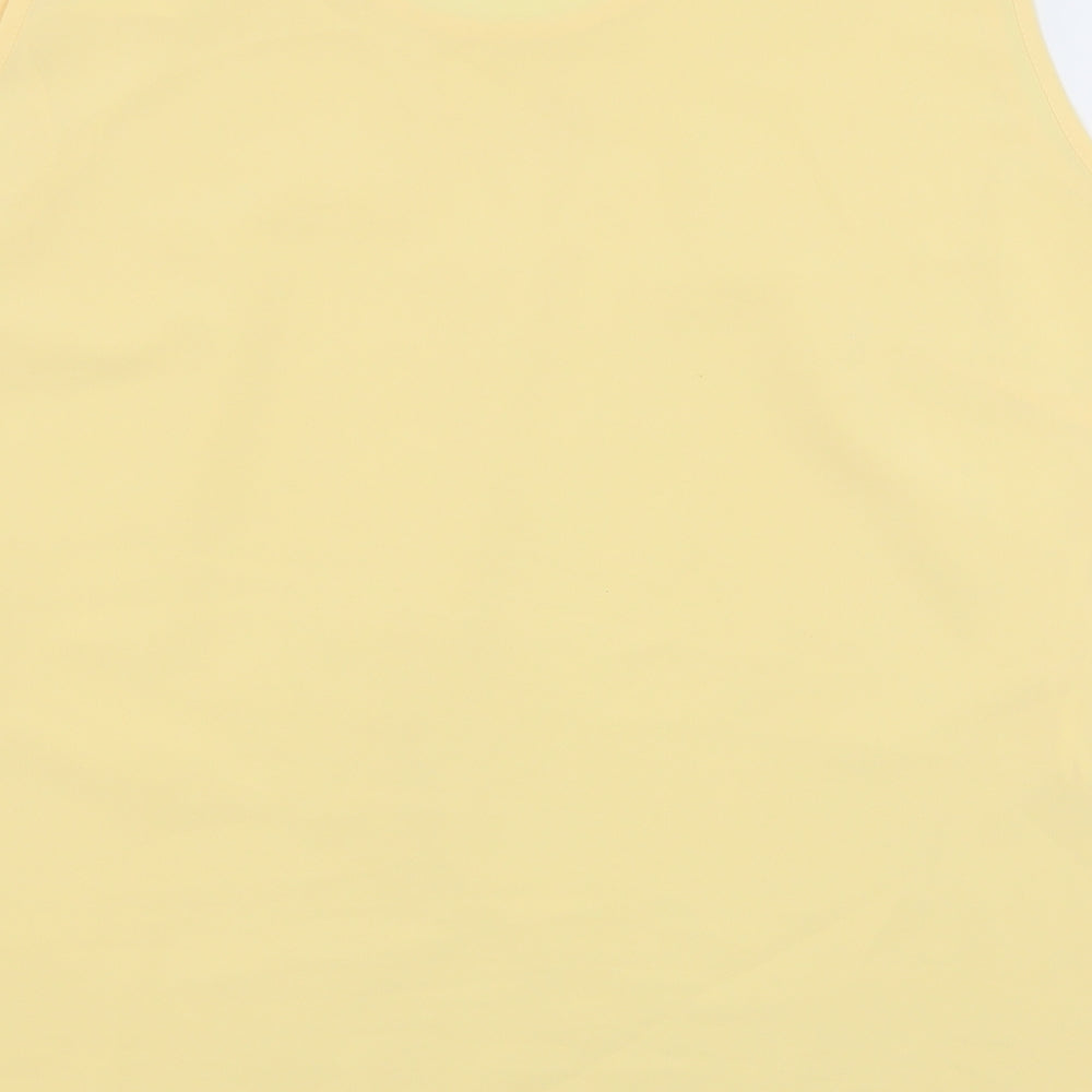 Debenhams Womens Yellow Polyester Basic Tank Size 14 Round Neck