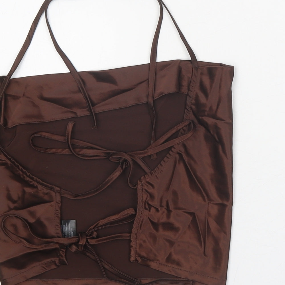 Divided Womens Brown Polyester Camisole Tank Size M Square Neck