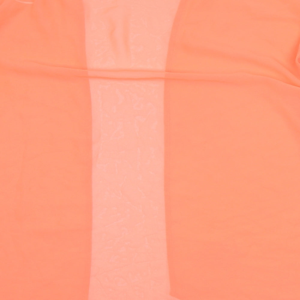Divided Womens Pink Polyester Basic Blouse Size L V-Neck