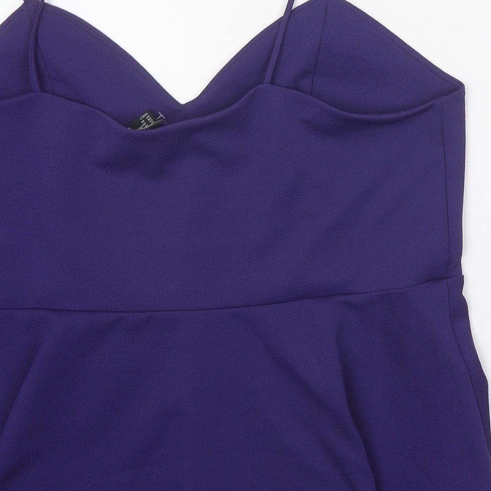 H&M Womens Purple Polyester Camisole Tank Size XL V-Neck - Peplum