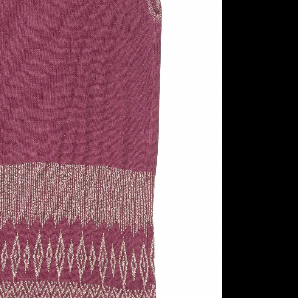 Kaleidoscope Womens Purple Geometric Viscose Basic Tank Size 12 Round Neck