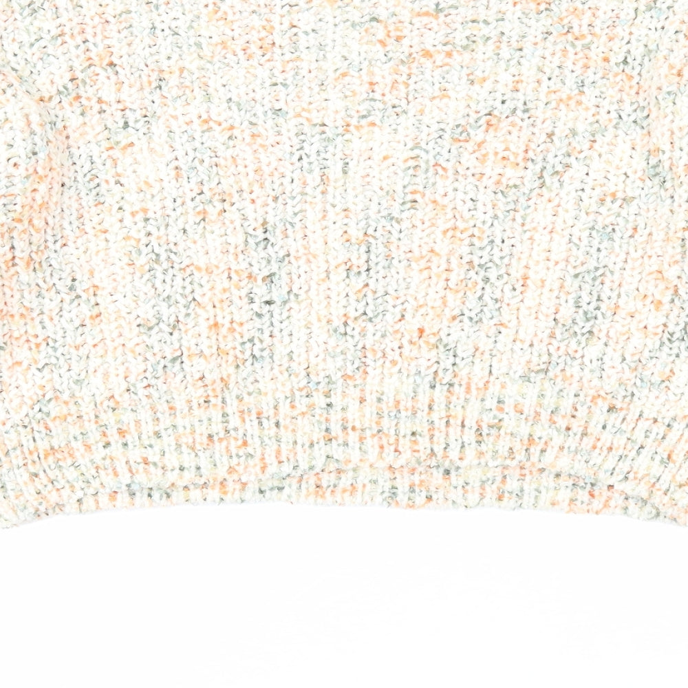 QED London Womens Multicoloured Round Neck Polyester Pullover Jumper Size S