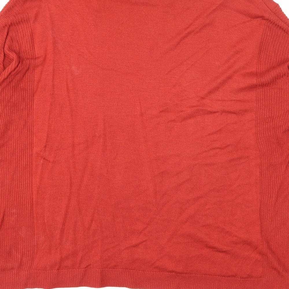 Marks & Spencer Womens Red Round Neck Acrylic Pullover Jumper Size 14