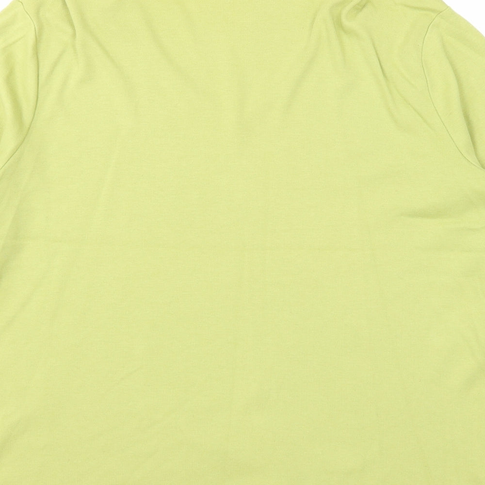 Casual Club Womens Green Cotton Basic Blouse Size 20 V-Neck