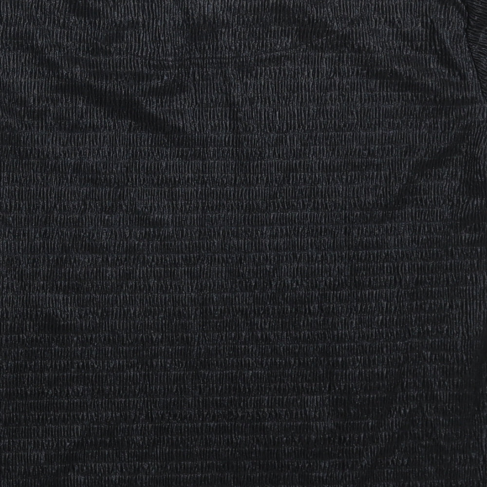 JOVONNA Womens Black Viscose Basic T-Shirt Size S Round Neck