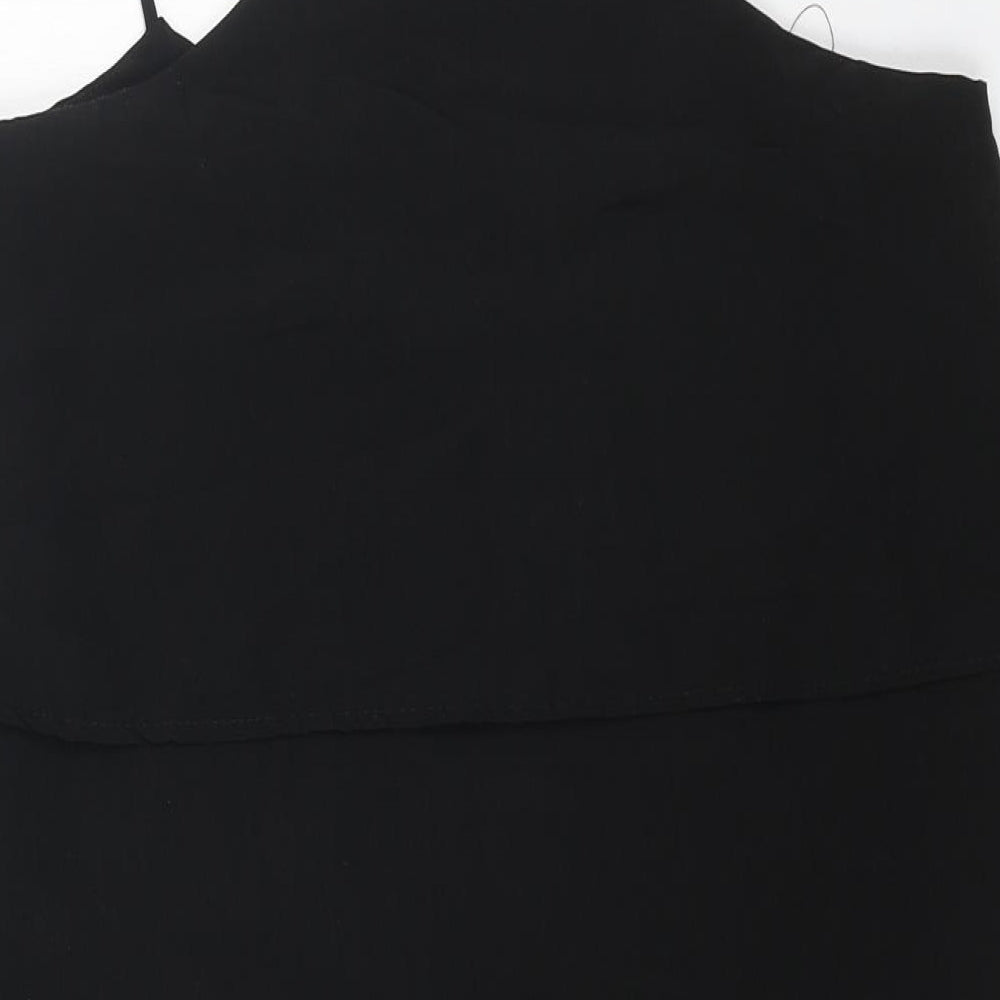 Preworn Womens Black Polyester Mini Size L Square Neck Pullover