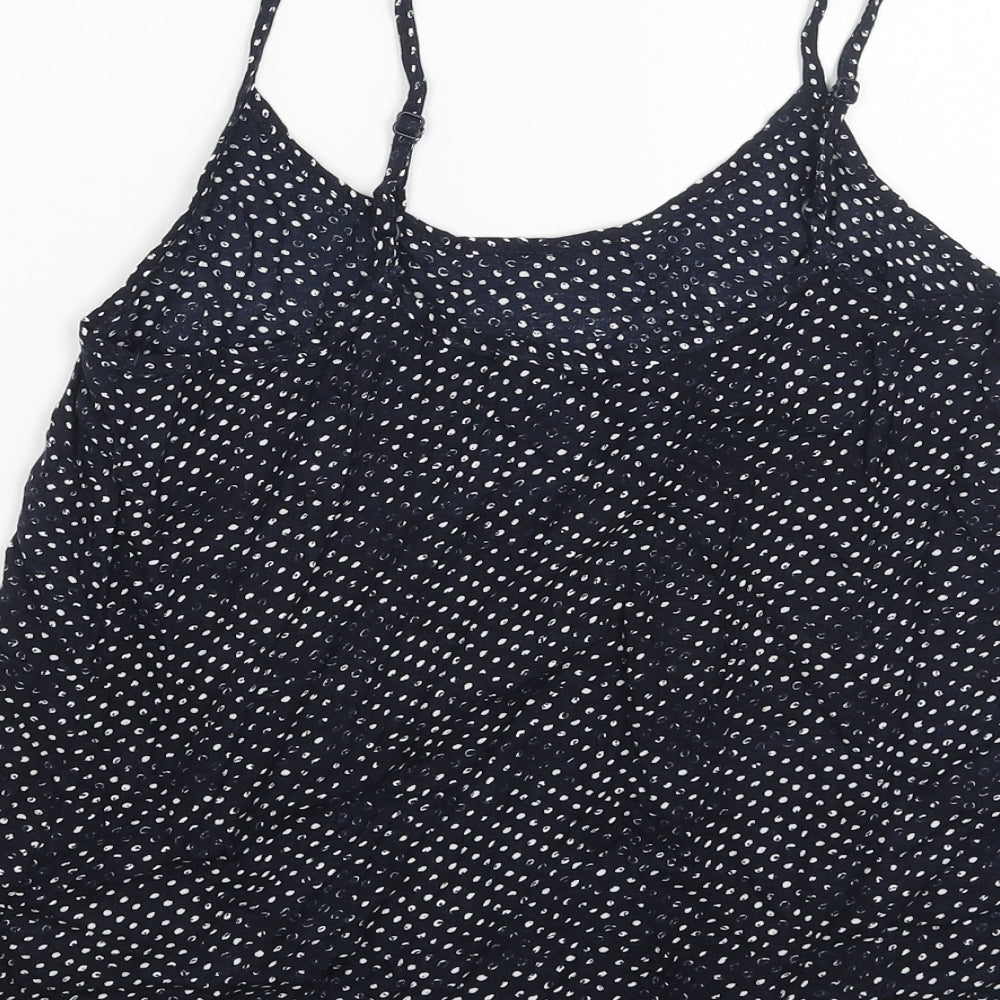 Matalan Womens Blue Geometric Viscose Camisole Tank Size 12 Scoop Neck