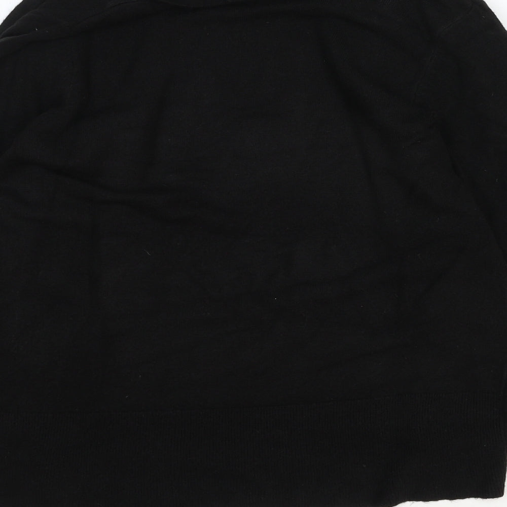 Marks & Spencer Womens Black V-Neck Cotton Cardigan Jumper Size S