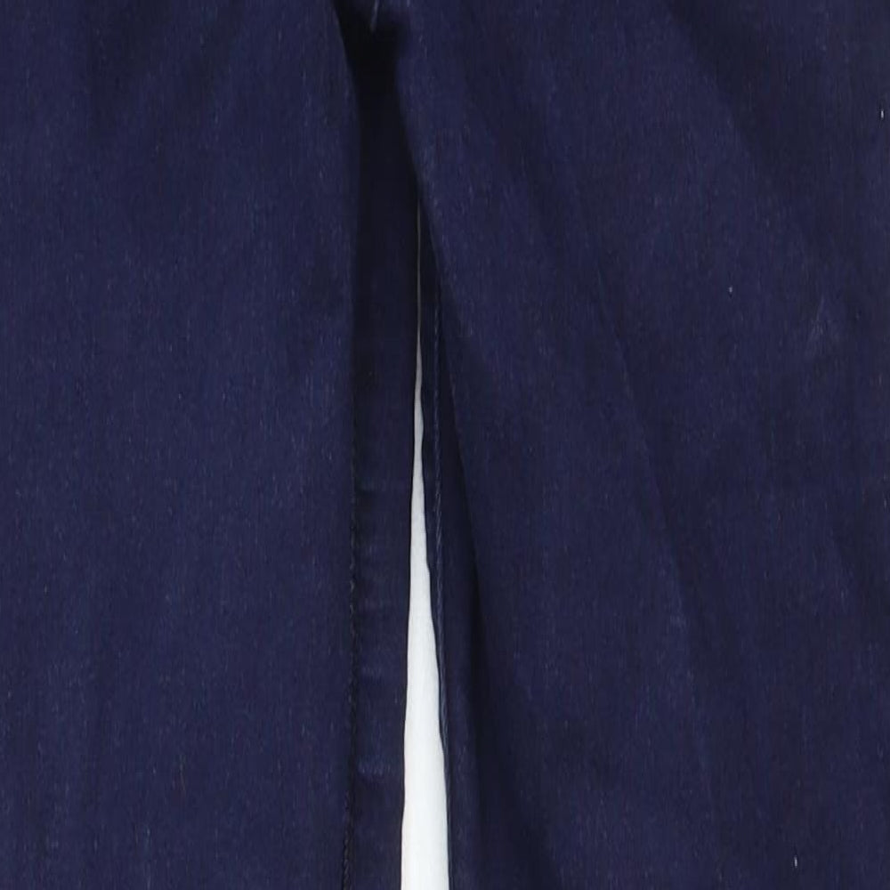 Marks & Spencer Womens Blue Cotton Skinny Jeans Size 6 Regular Zip