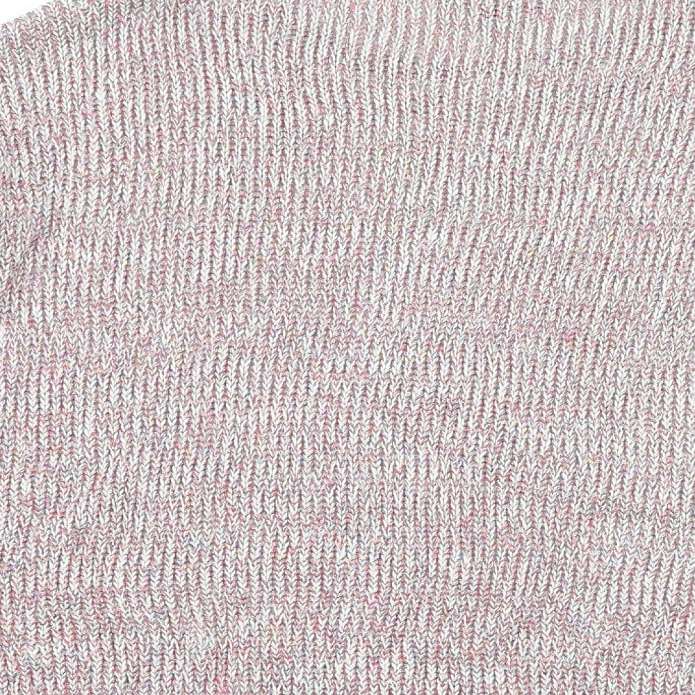 Warehouse Womens Pink Round Neck Acrylic Pullover Jumper Size 10
