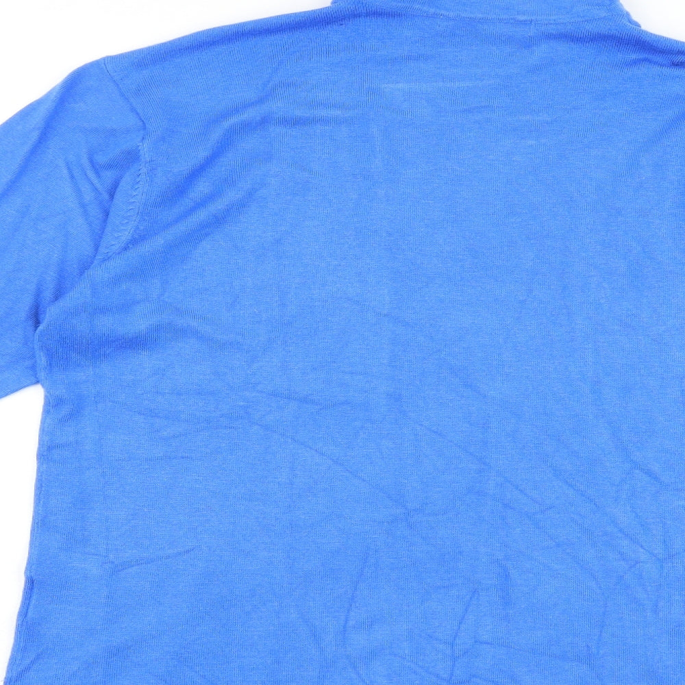 Emreco Womens Blue High Neck Viscose Pullover Jumper Size 16