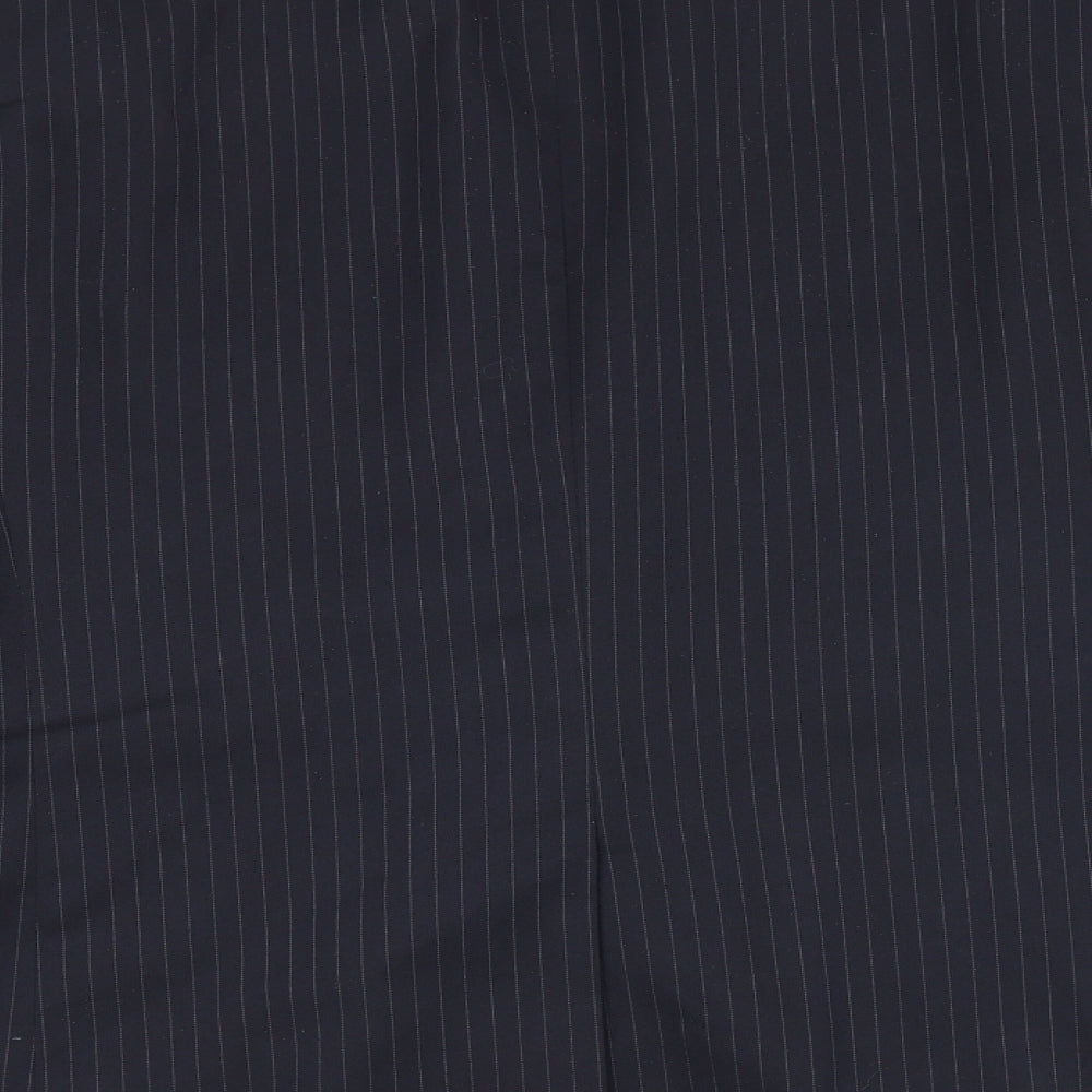Burton Mens Blue Striped Polyester Jacket Suit Jacket Size 44 Regular