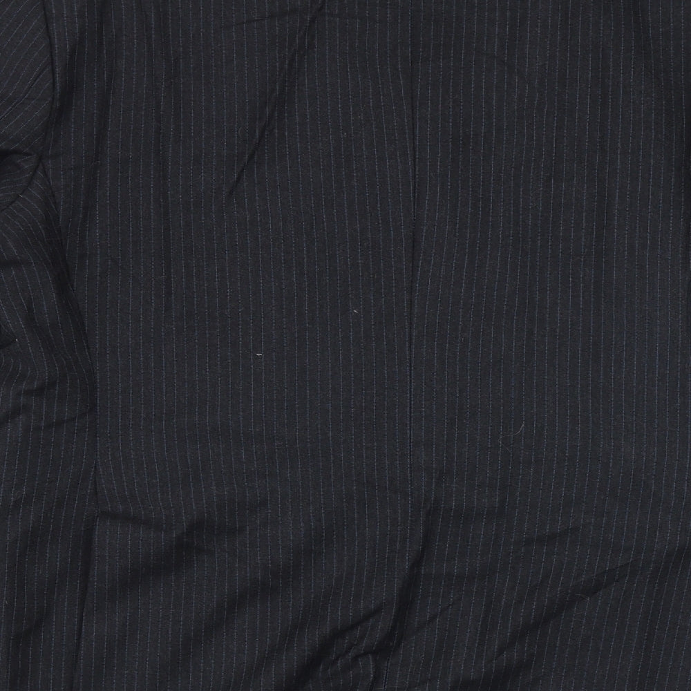 Marks & Spencer Mens Grey Striped Cotton Jacket Suit Jacket Size 42 Regular