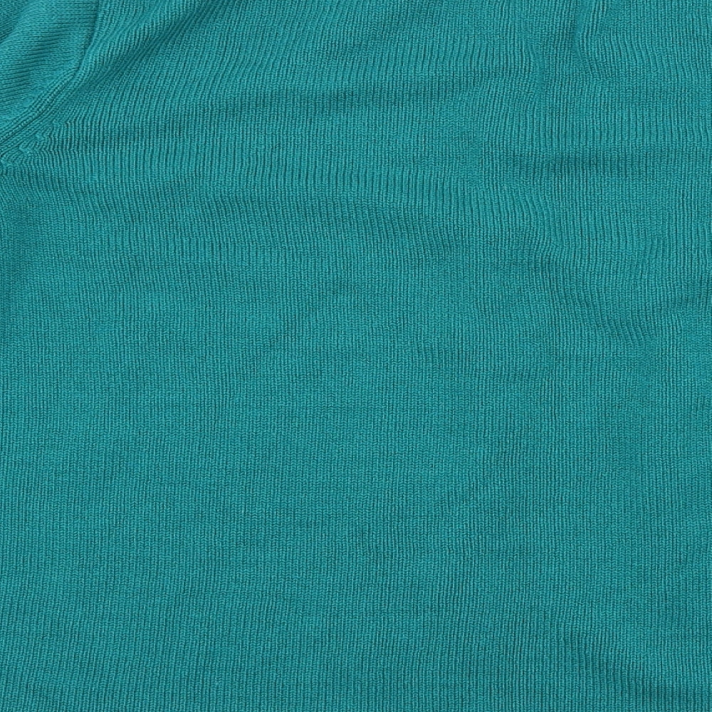 Bonmarché Womens Green Round Neck Acrylic Pullover Jumper Size L