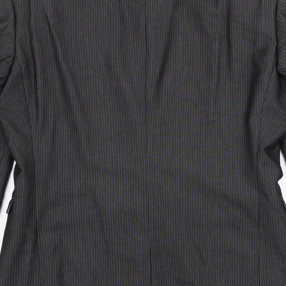 NEXT Mens Grey Striped Polyester Jacket Suit Jacket Size 34 Regular