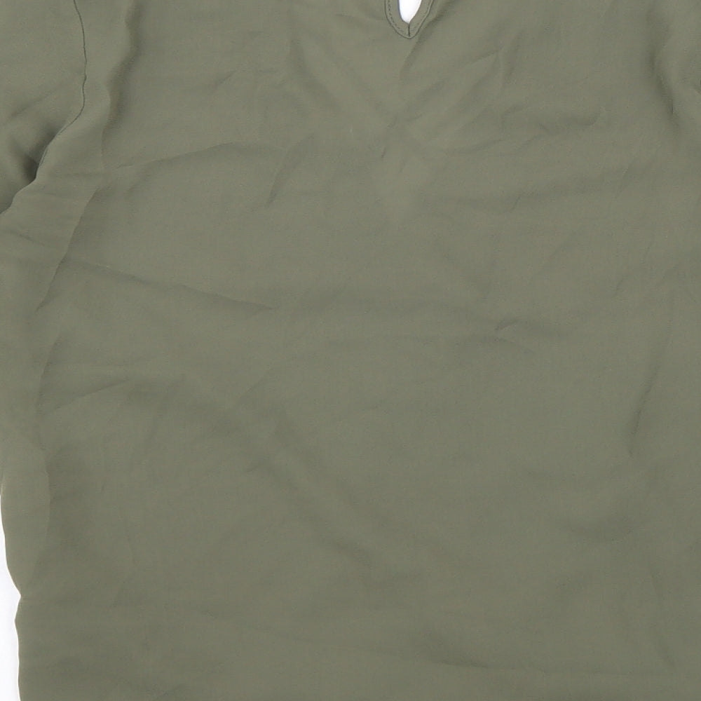 New Look Womens Green Polyester Basic Blouse Size 8 V-Neck