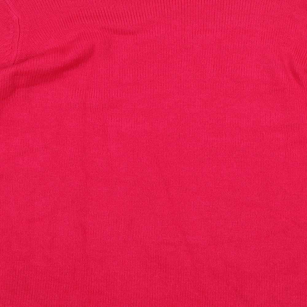 Capsule Womens Pink Round Neck Acrylic Pullover Jumper Size S