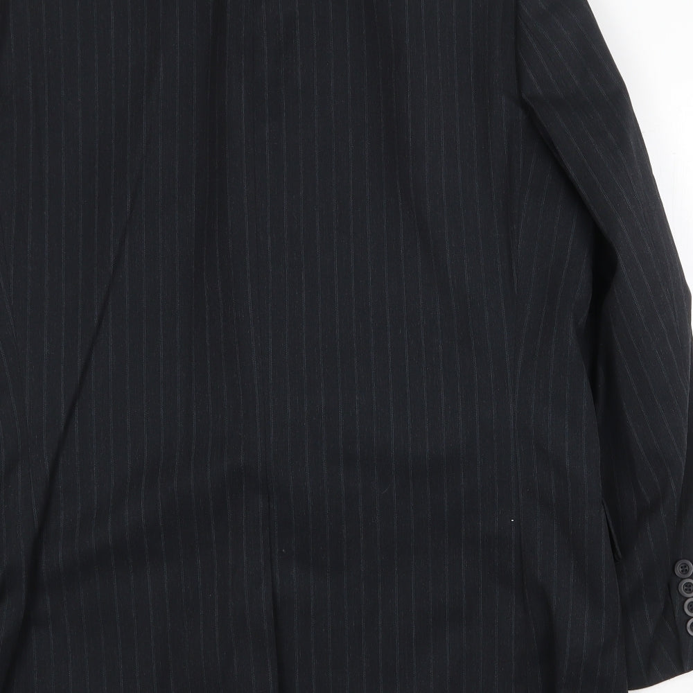 Daniel Grahame Mens Black Striped Polyester Jacket Suit Jacket Size 40 Regular