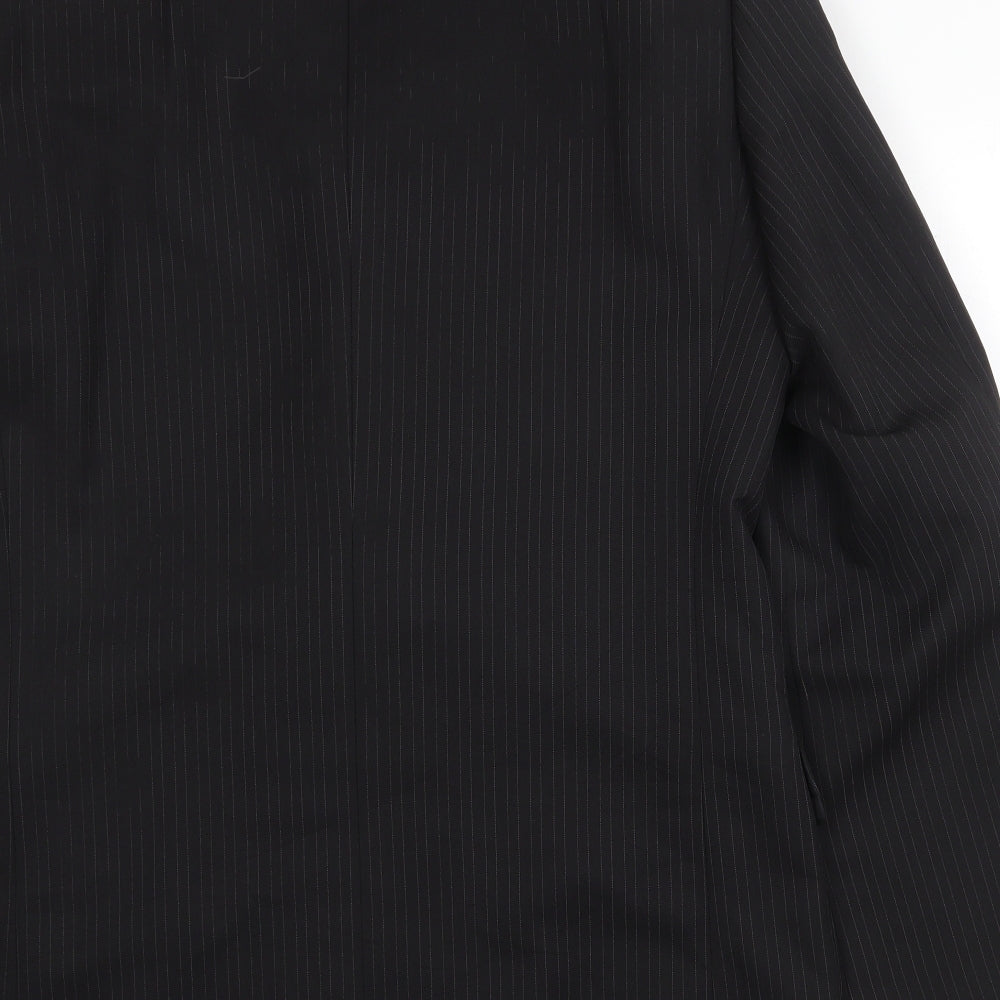 Taylor & Wright Mens Black Striped Polyester Jacket Suit Jacket Size 40 Regular