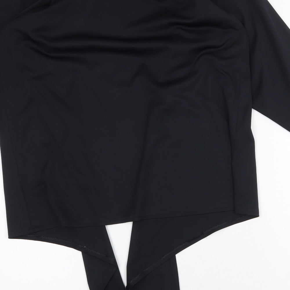 Mandy Marsh Womens Black Polyester Kimono Blouse Size 10 V-Neck