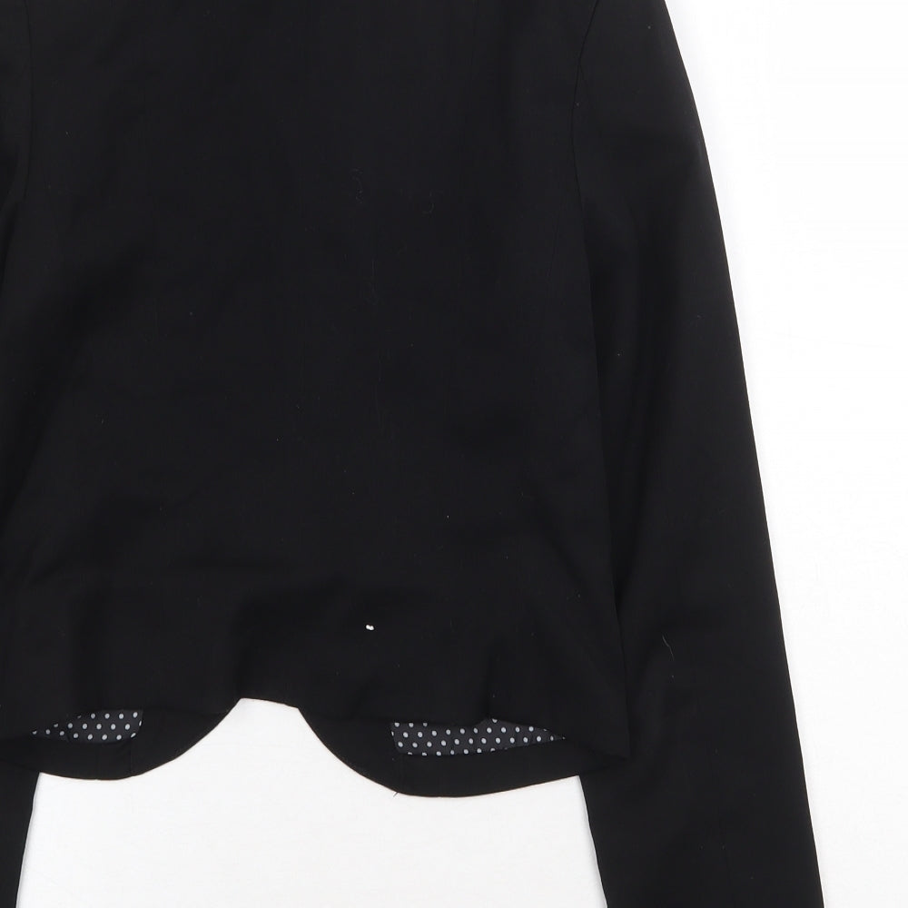 H&M Womens Black Polka Dot Jacket Size 8 Button