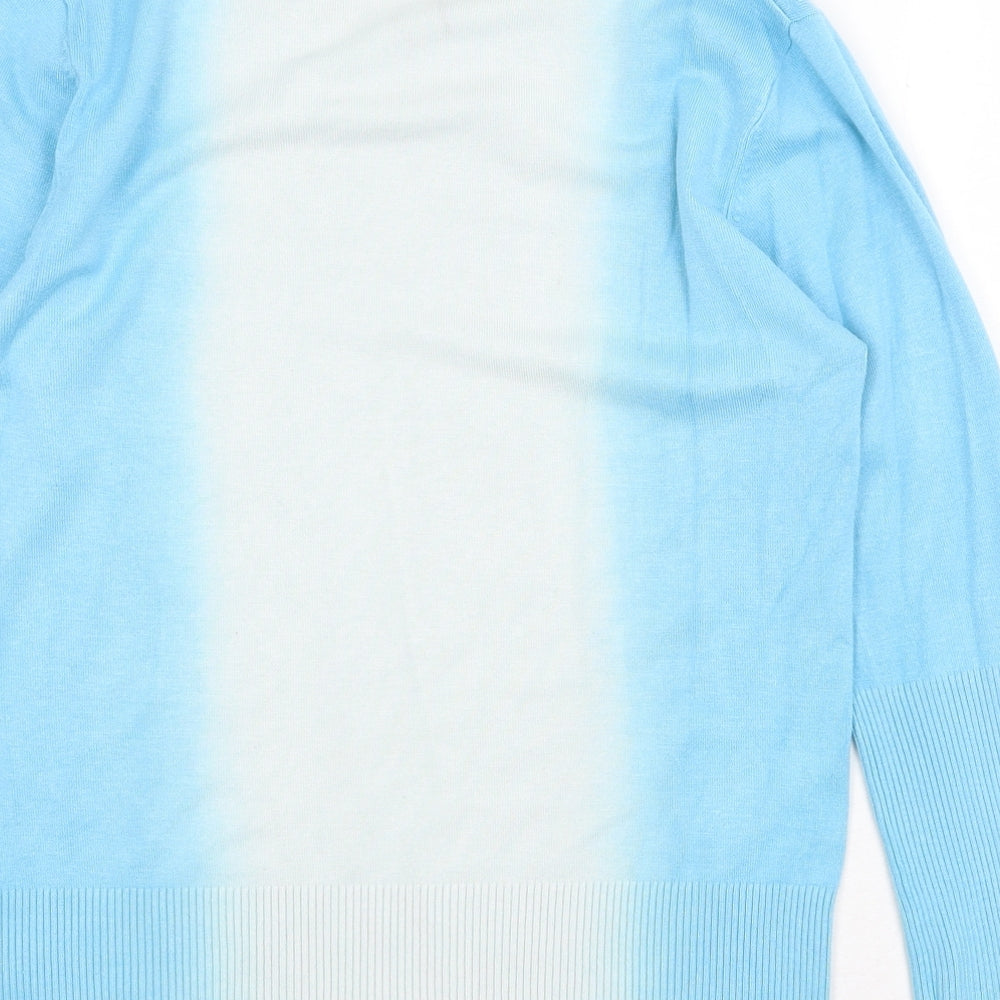Editions Womens Blue Round Neck Viscose Pullover Jumper Size 12