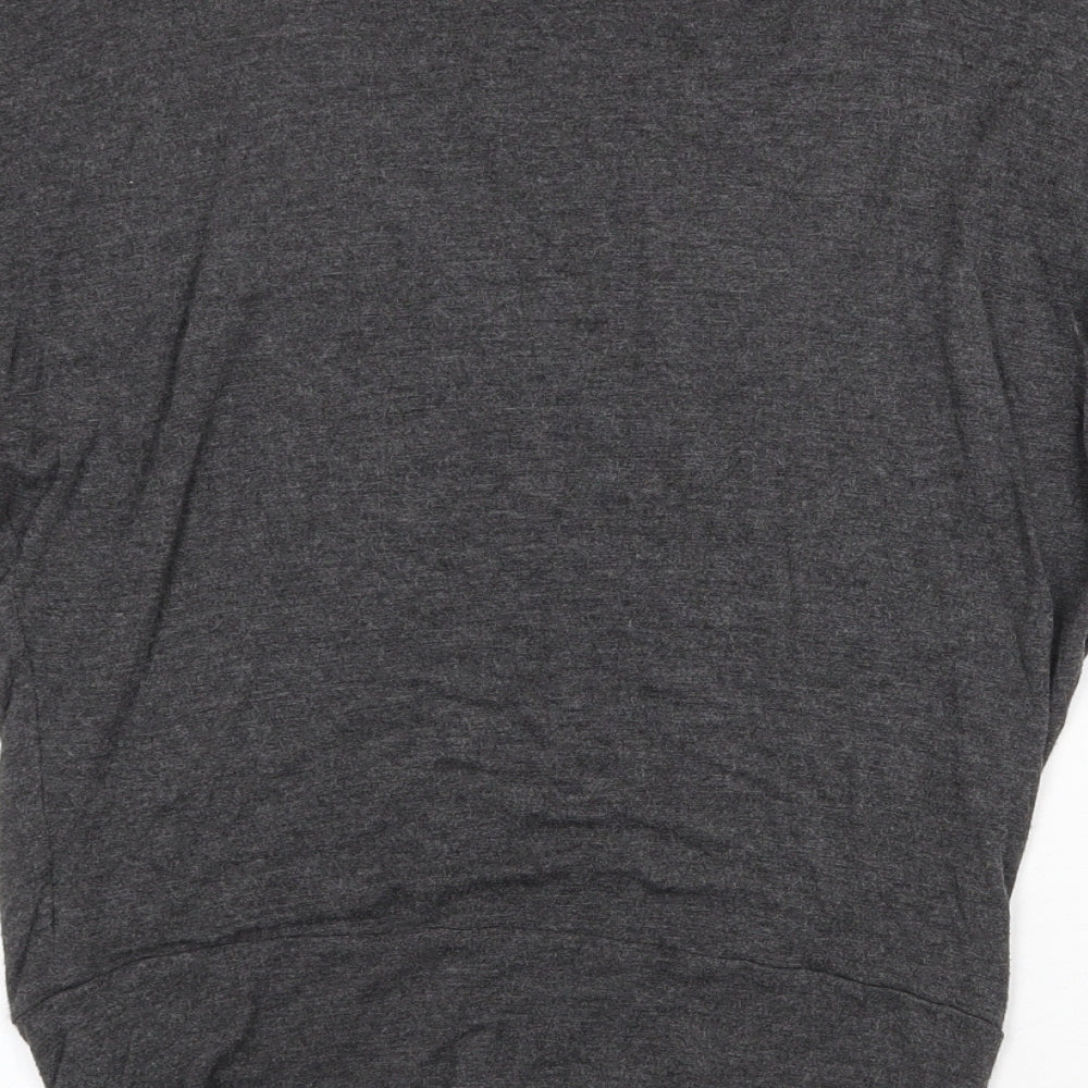 Zara Womens Grey Scoop Neck Viscose Pullover Jumper Size S