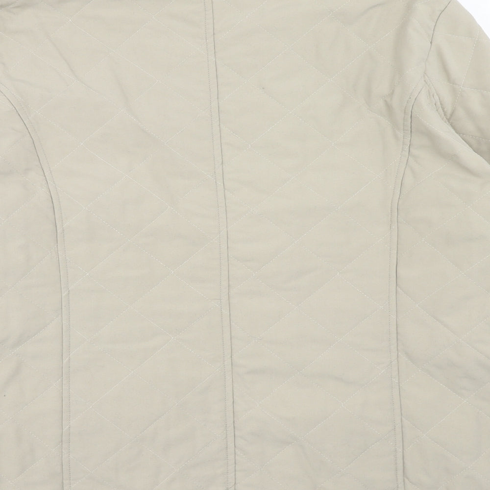 Deanes Womens Beige Jacket Coat Size 16 Zip