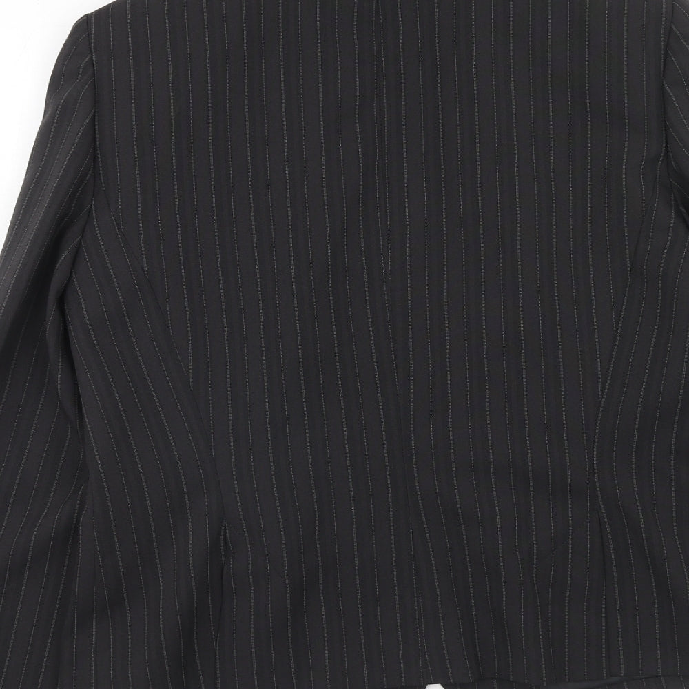 Evie Womens Grey Striped Jacket Blazer Size 16 Button