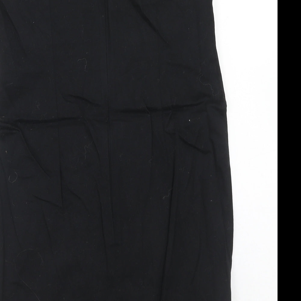 ASOS Womens Black Polyester Mini Size 10 Off the Shoulder Zip