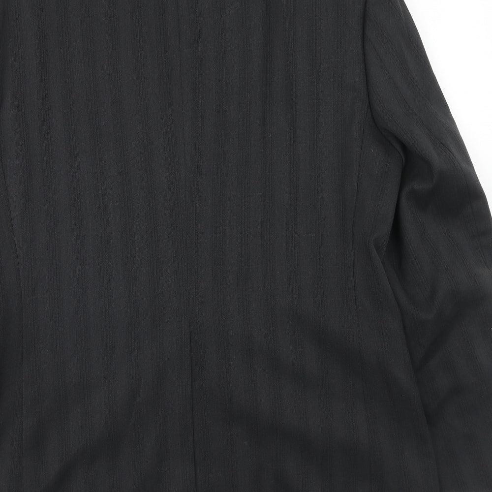 NEXT Mens Black Striped Wool Jacket Suit Jacket Size 38 Regular