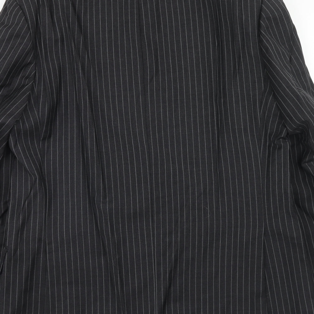 Impressions Mens Black Striped Wool Jacket Suit Jacket Size 40 Regular