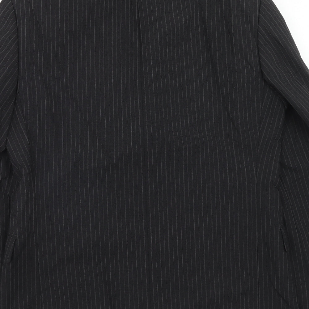 Taylor & Wright Mens Black Striped Wool Jacket Suit Jacket Size 38 Regular