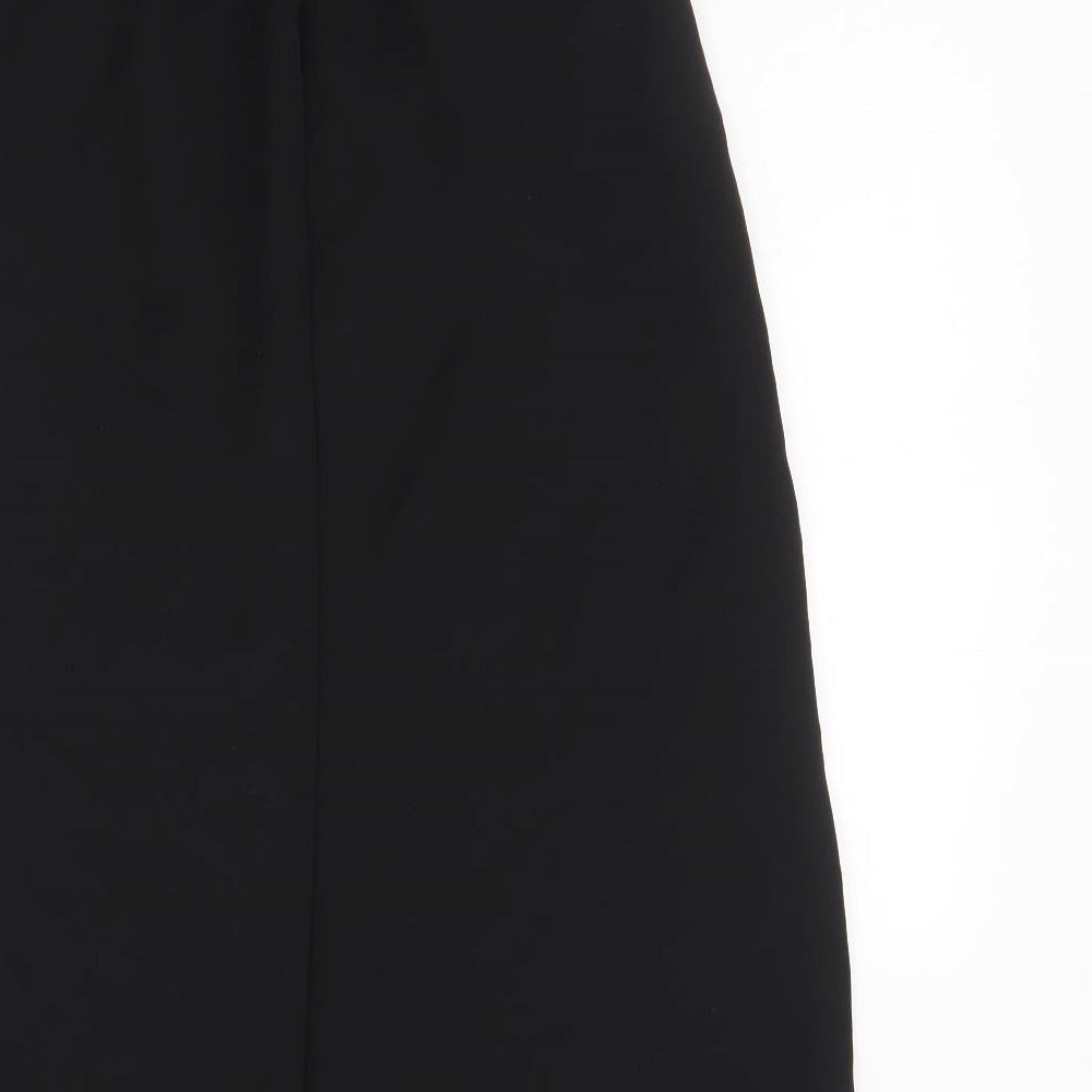 Preworn Womens Black Polyester A-Line Skirt Size L Zip