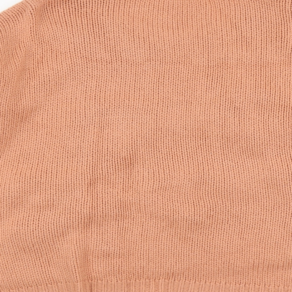 Miso Womens Pink Round Neck Acrylic Pullover Jumper Size 10 - Heart Pattern