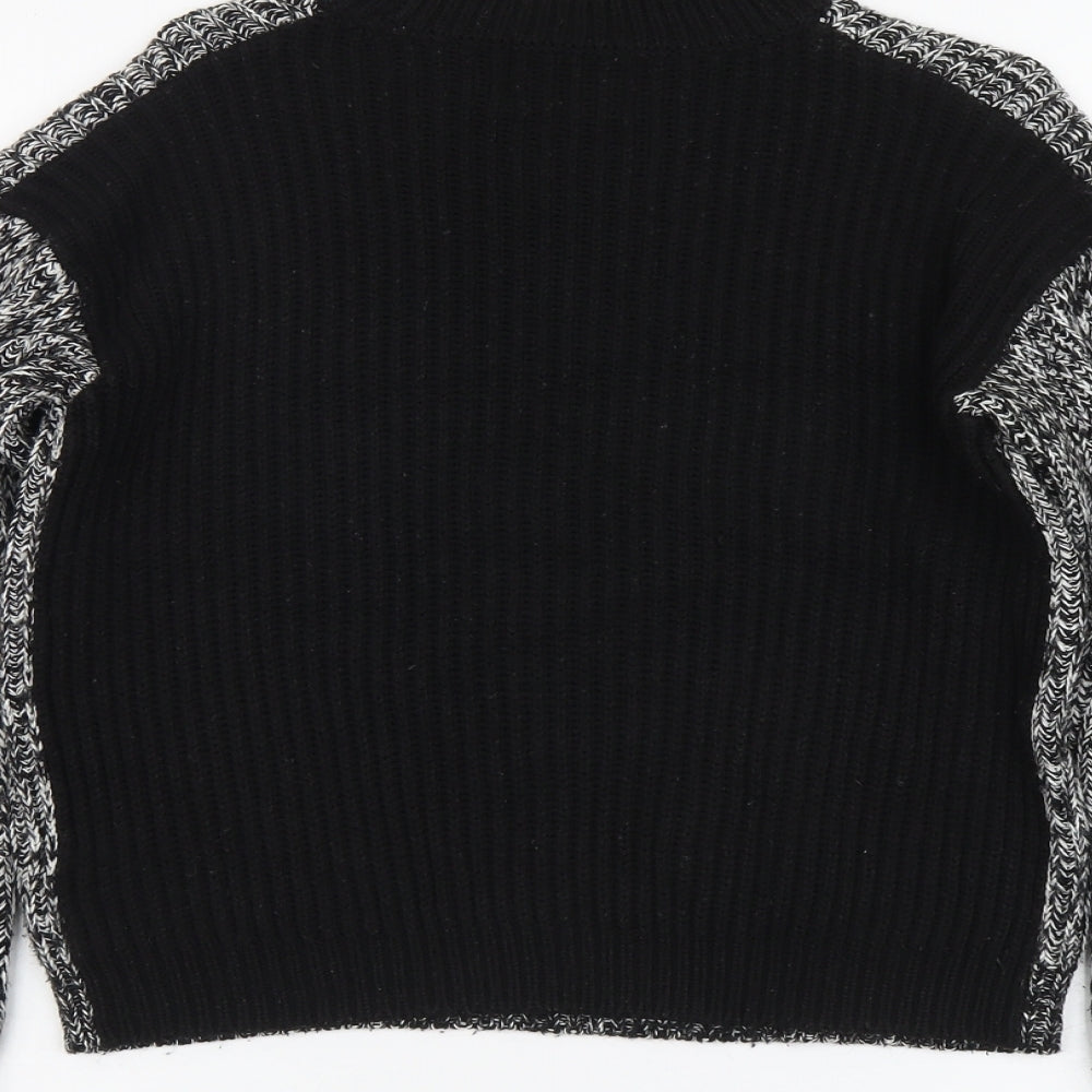 Papaya Womens Black Round Neck Acrylic Pullover Jumper Size S