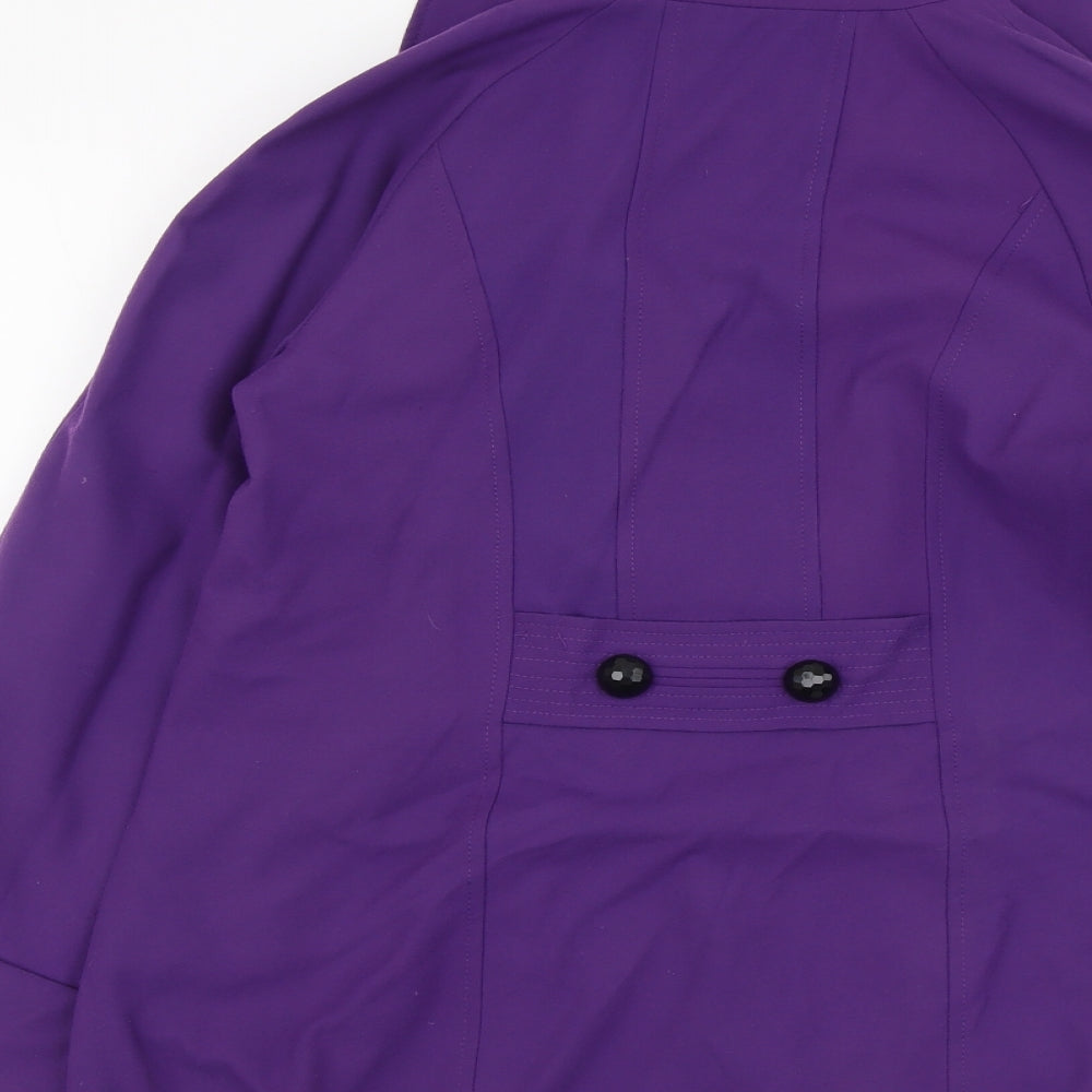 Per Una Womens Purple Pea Coat Coat Size 10 Button