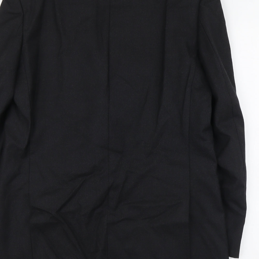 Label Mens Black Wool Jacket Suit Jacket Size L Regular